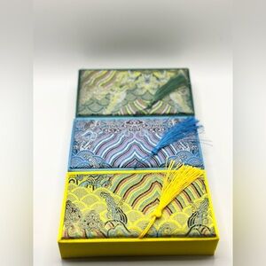 Embroidered Box with Tassel (Available in Blue, Yellow, and Green)